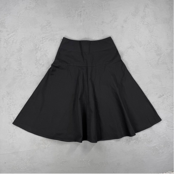 Y's Yohji Yamamoto  100% Wool Black A-Line Skirt Size 2 - Picture 1 of 7